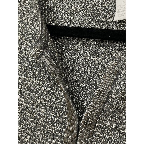 Charter Club Silver Metallic Gray Cardigan beads Size Small Knit - Picture 5 of 9